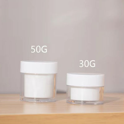 Hochwertiger 15g 30g 50g AS-Kunststoff Doppelwandiger runder Cremetiegel