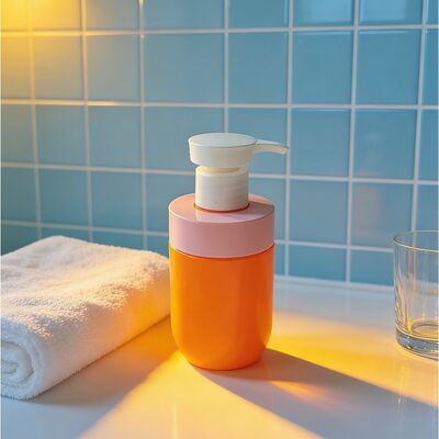 200 ml kristallklare, zertrümmerungsbeständige, leichte kosmetische PET-Flasche mit Lotionspumpe für Hautpflegeverpackungen