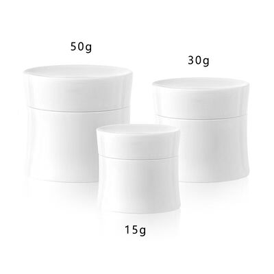 Großhandel 15g 30g 50g Doppelschalen Plastikcreme-Glas mit PP für Hautpflege und Kosmetikcreme