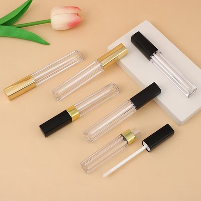 Schlanke Quadratliche Lippenglasur Tube benutzerdefinierte Farbe für einwandfreie Kosmetik
