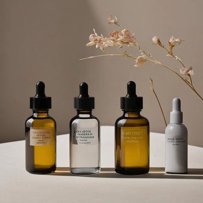 Reisefreundliche Amber-Ätherölflasche mit Plastik-Tropfkopf und Glaspipette 5ml 10ml 30ml 50ml 100ml