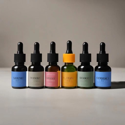 Reisefreundliche Amber-Ätherölflasche mit Plastik-Tropfkopf und Glaspipette 5ml 10ml 30ml 50ml 100ml