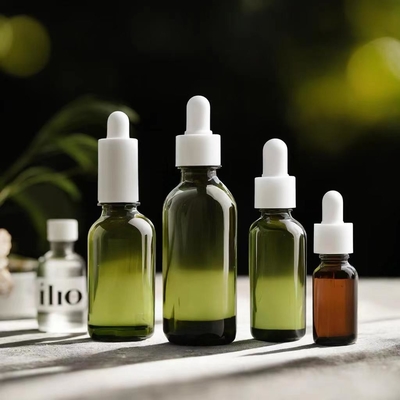 Reisefreundliche Amber-Ätherölflasche mit Plastik-Tropfkopf und Glaspipette 5ml 10ml 30ml 50ml 100ml
