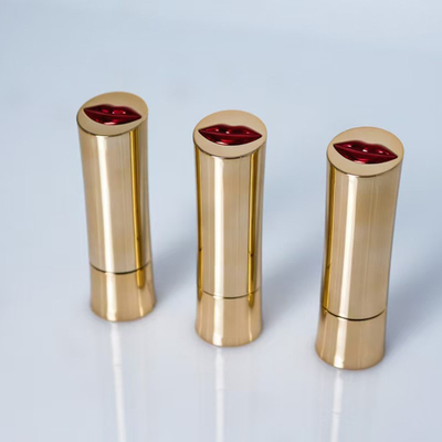 Gold Aussehen 3,5 g Kunststoff Lippenstift Balsam Tube Behälter für Kosmetik