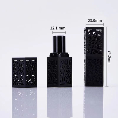 Quadratische Form Rot Schwarz Leere Lippenstift Tube Schnitzerei Hohl