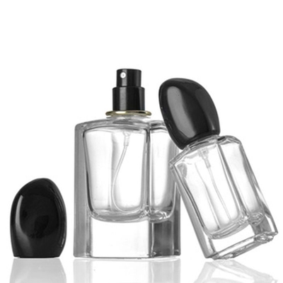 Hotsale 50ML & 100ML Glas Sprühflasche für Parfüm leeren Quadrat Parfümerei Behälter