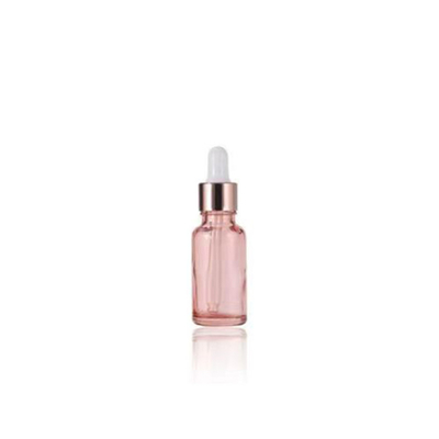 Großhandel rosa Glas Essential Flasche mit goldenen Aluminium Tropfkappe
