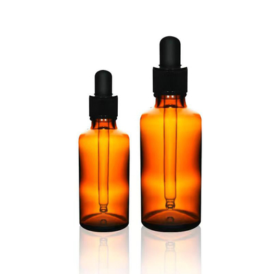 Großhandel Amber Glass Essential Flasche mit Plastik Schwarz Tropfkappe