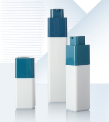 Quadratische Form mit speziellem Kopf 30 ml Luftlose Pumpflasche für kosmetische Hautpflege