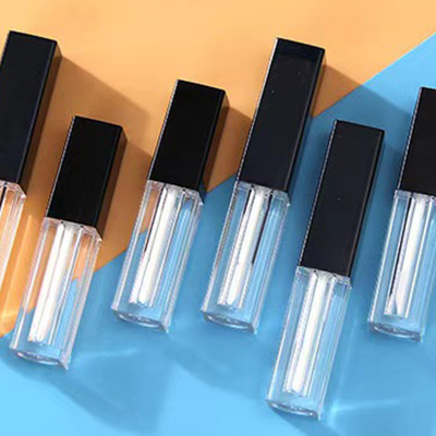 Personalisierte Quadrat-Leere Lippenstiftröhre in Schwarz und Transparent mit 1,2 ml Kapazität