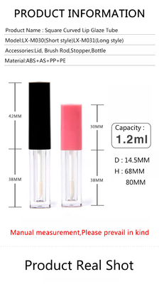 1.2ml Plastik-Zylinder-Lipgloss-Rohr mit Langkappe angepasste Farben akzeptiert