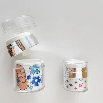 Leerer Airless-Tiegel mit silberner Schulter für 100% Produktentleerung in Gesichtscreme und Augencreme