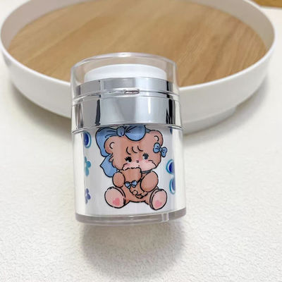 Leerer Airless-Tiegel mit silberner Schulter für 100% Produktentleerung in Gesichtscreme und Augencreme