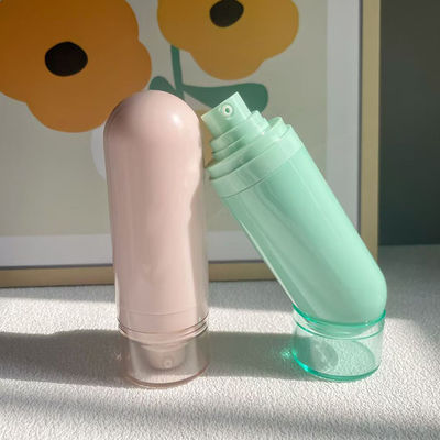 Kundenspezifische Kunststoff-Airless-Flasche mit Sprühkopf oder Lotionpumpenkopf und Siebdruck