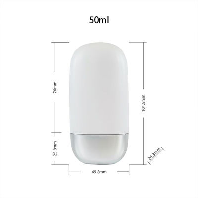 Großhandel Kunststoff PP Sonnencreme Flasche mit silbernem Doppelmantelverschluss in 30g und 50g Größen