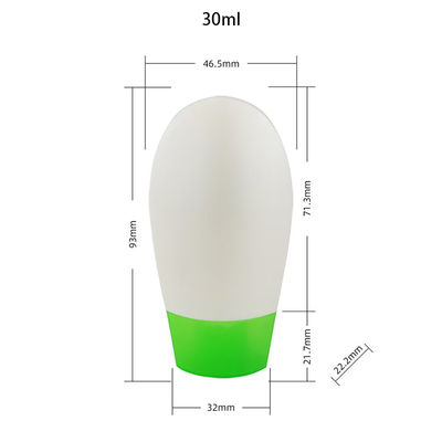 Oval PP Sunscreen Cream Bottle with Single Shell Cap for Empty Packaging in 30g and 50g Sizes