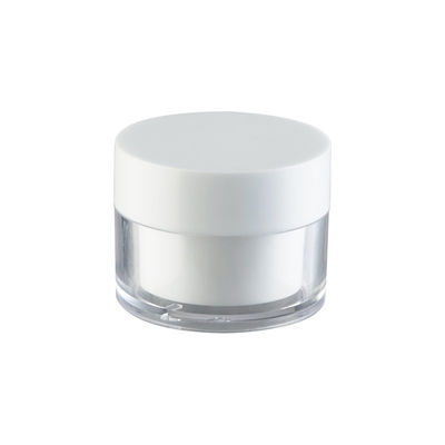 15g 30g 50g AS Plastic Double Layer Round Cream Jar for Cosmetic Packaging with Silk Screen Printing