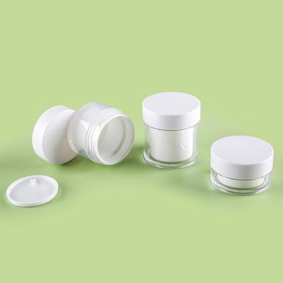 15g 30g 50g AS Plastic Double Layer Round Cream Jar for Cosmetic Packaging with Silk Screen Printing