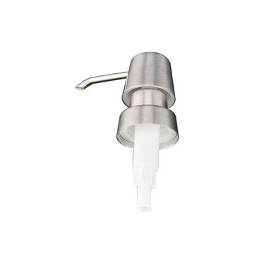 28/410 Long Nozzle Plastic Lotion Pump with Stainless Steel Shell and Ribbed Collar