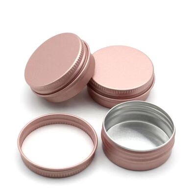 Luxus-Kosmetikdose aus roségoldenem Aluminium mit Schraubverschluss