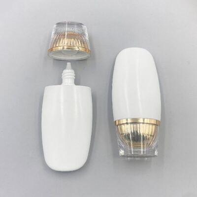 50 ml oval geformte Luxus Gold Sonnencreme Flasche - High-End Kosmetik Plastikflasche für die Hautpflege