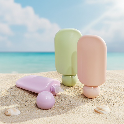 Großhandel süße Quadratische Gesichts-Handcreme Flasche 40ml PET-Pumpe Sonnencreme Lotion Hautpflege Kosmetik Verpackung mit Custom Logo