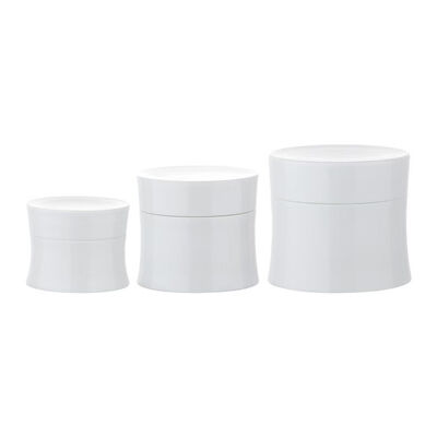 Großhandel 15g 30g 50g Doppelschalen Plastikcreme-Glas mit PP für Hautpflege und Kosmetikcreme