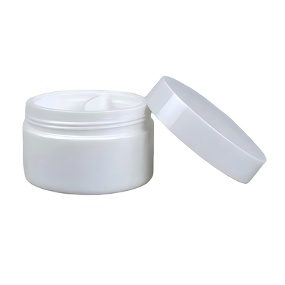 Großhandel 50+50g Doppelgitter-Kunststoff-PP-Cremeglas mit separater Doppelgitteraufbewahrung für Hautpflegeprodukte