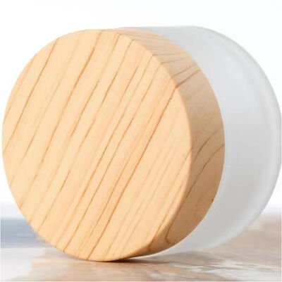 5g 10g 15g 30g 50g Leere Glaskremkrüge Nachfüllbare Kosmetik Natürliches Holz Leckdichtes Aufbewahrungsgefäß für Augencreme Gesichtsmaske Hautpflege