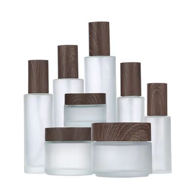 5g 10g 15g 30g 50g Leere Glaskrem-Glasflaschen Kosmetik Natürliche Holzbehälter für Augencreme Gesichtsmaske