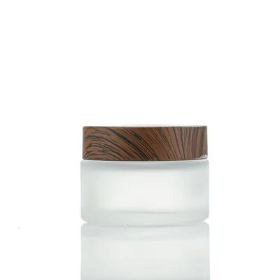 5g 10g 15g 30g 50g Leere Glaskrem-Glasflaschen Kosmetik Natürliche Holzbehälter für Augencreme Gesichtsmaske