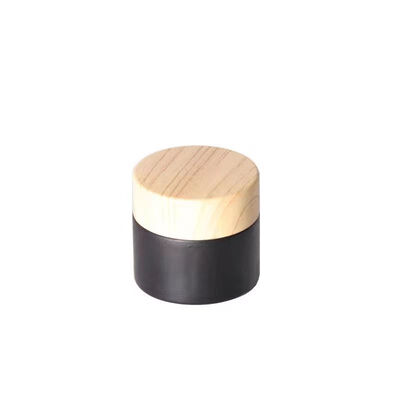5g 10g 15g 30g 50g Leere Glaskrem-Glasflaschen Kosmetik Natürliche Holzbehälter für Augencreme Gesichtsmaske