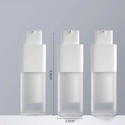 Großhandel quadratische Form 15ml 30ml 50ml Airless-Pumpflasche mit Drehverschluss für Hautpflegeprodukte